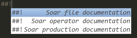 SoarDoc snippets